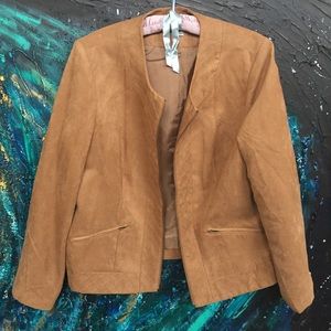 Chic Soft Faux Suede Statement Suit Blazer NWOT